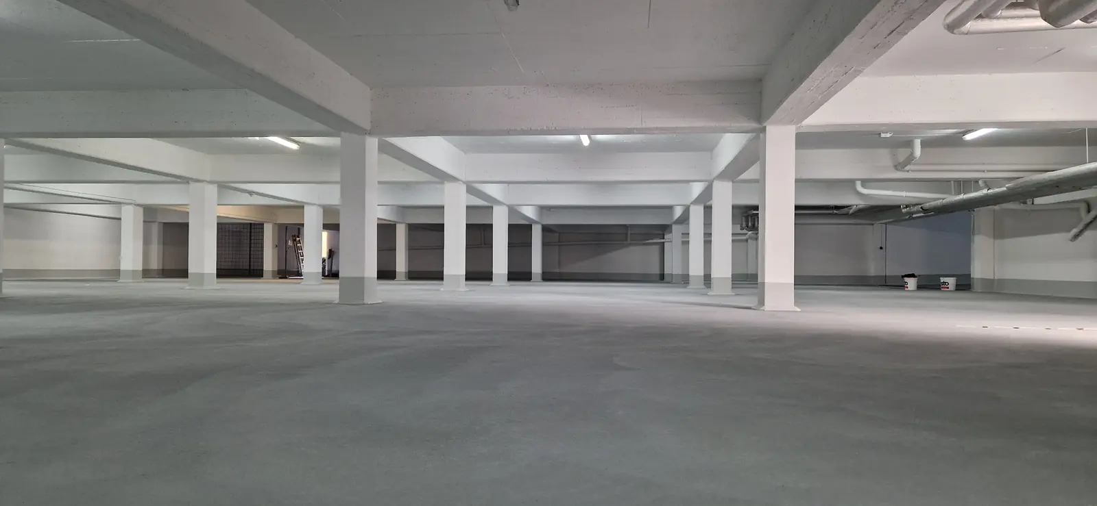 Tiefgarage Hörselberg nach Instandsetzung und Beschichtung